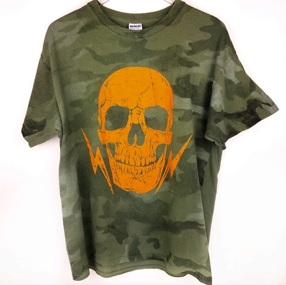 Camo Skull with Lightning Bolts sz. L - Picture 1 of 5